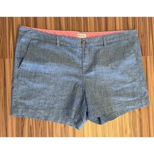 Chambray 100% Cotton Blue Shorts Size 18 Minimalist Classic Clean Girl Chic